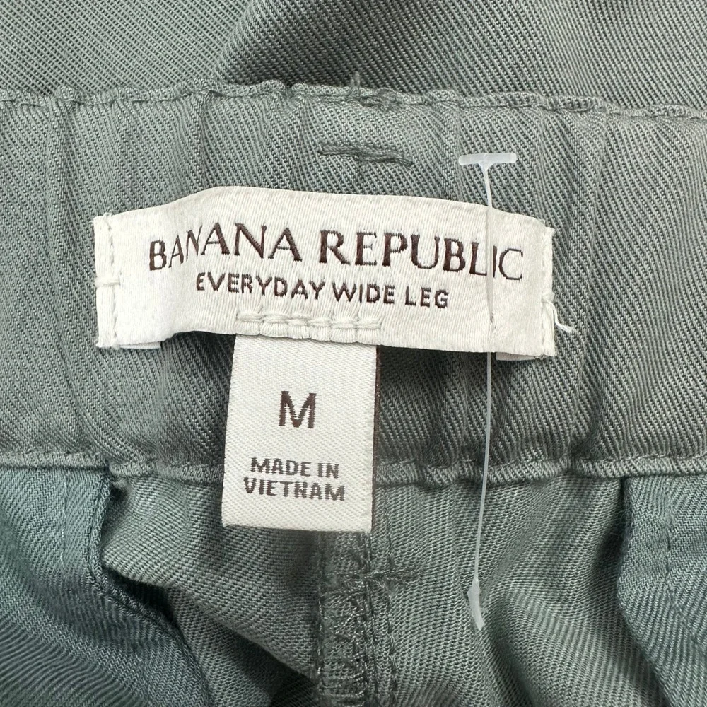 Banana Republic Everyday Wide Leg Pants Sage Green Tencel Cotton Mens Size M